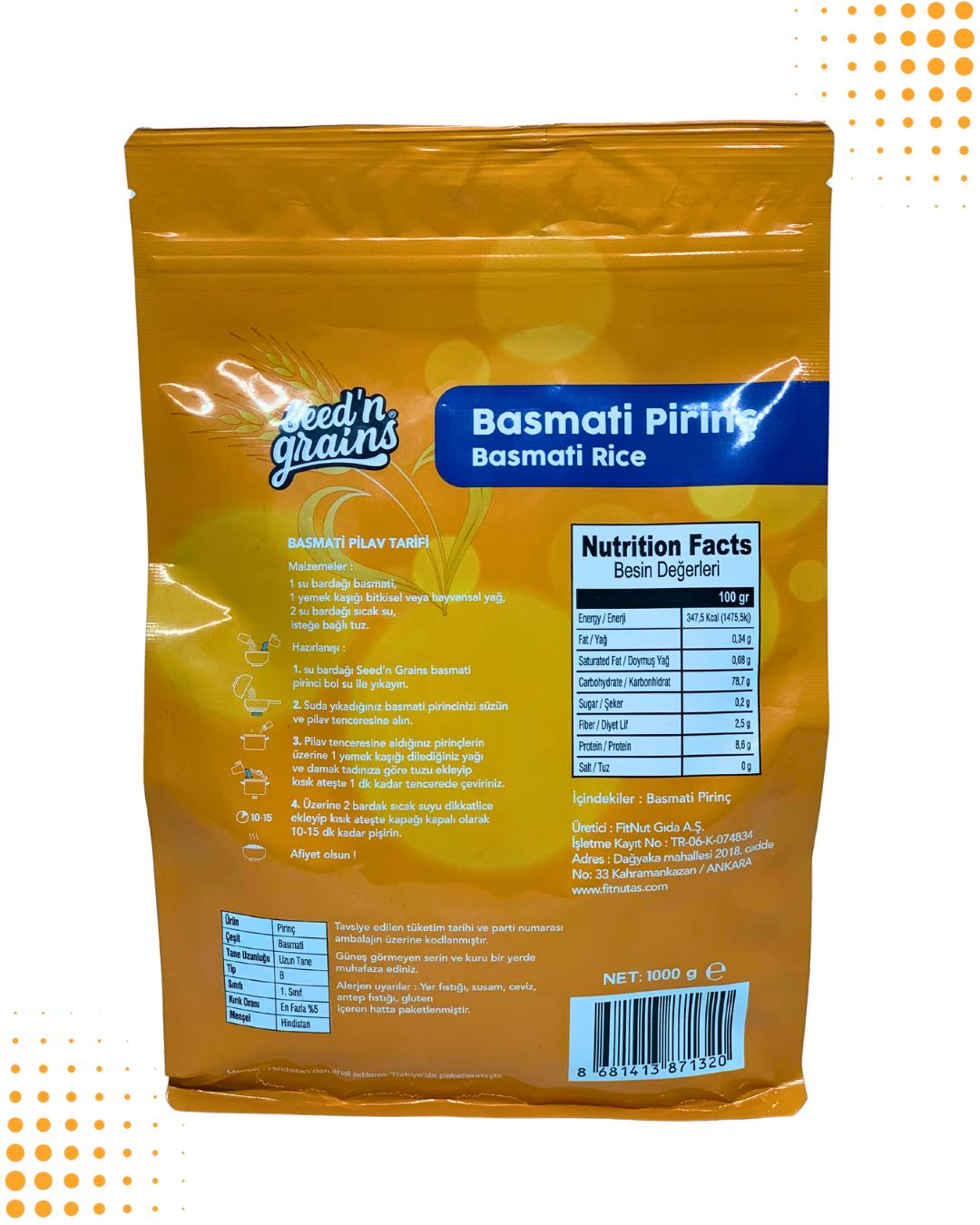 BASMATİ PİRİNÇ-İTHAL (1KG)